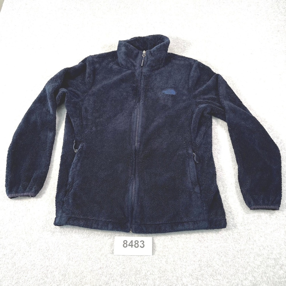 The North Face Fleece Jacket Womens Large Navy Blue Mock Neck Full‎ Zip Casual